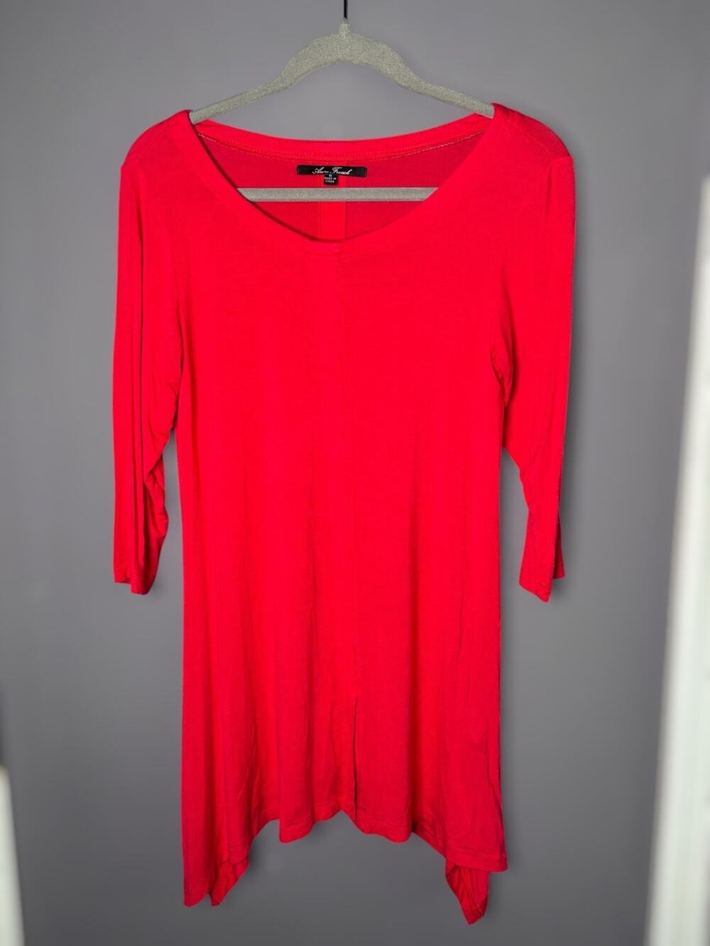 Anne French Red Half Sleeve Tunic Size Small